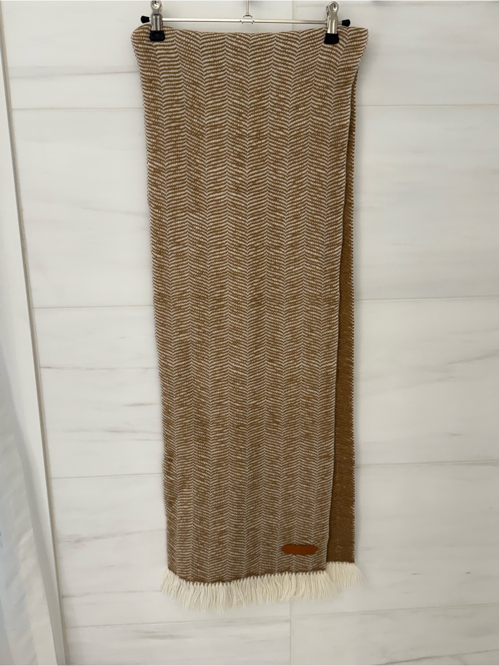 Hermès Wavy Double Face Chameau Scarf